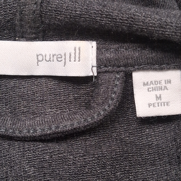 J. Jill Pure Jill Sand Washed Draped Front Open Jacket In Onyx Grey Size M - Picture 12 of 12